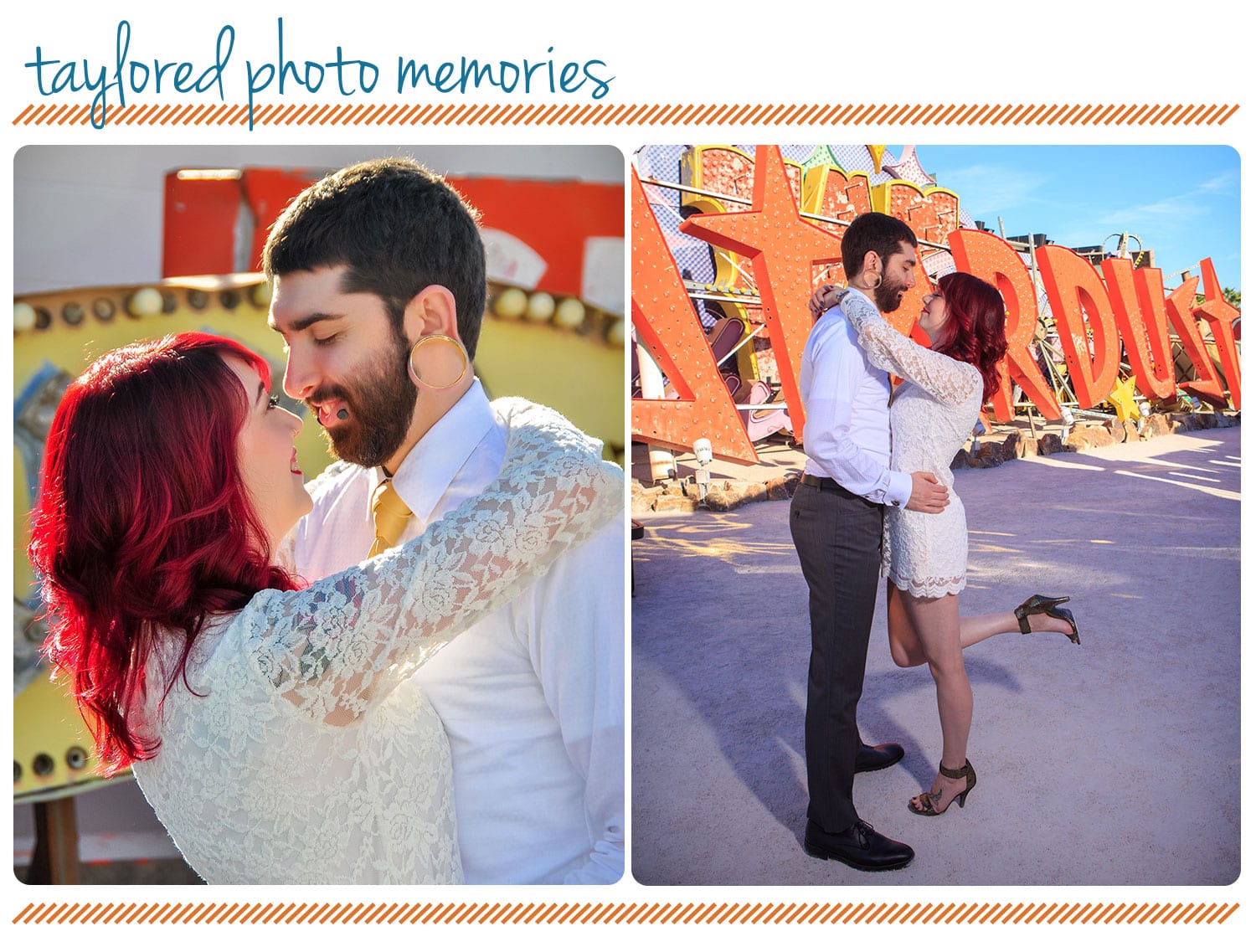 neon museum photo shoot | Las Vegas elopement photos