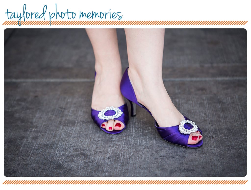 Purple Bridal Shoes - Downtown Las Vegas wedding