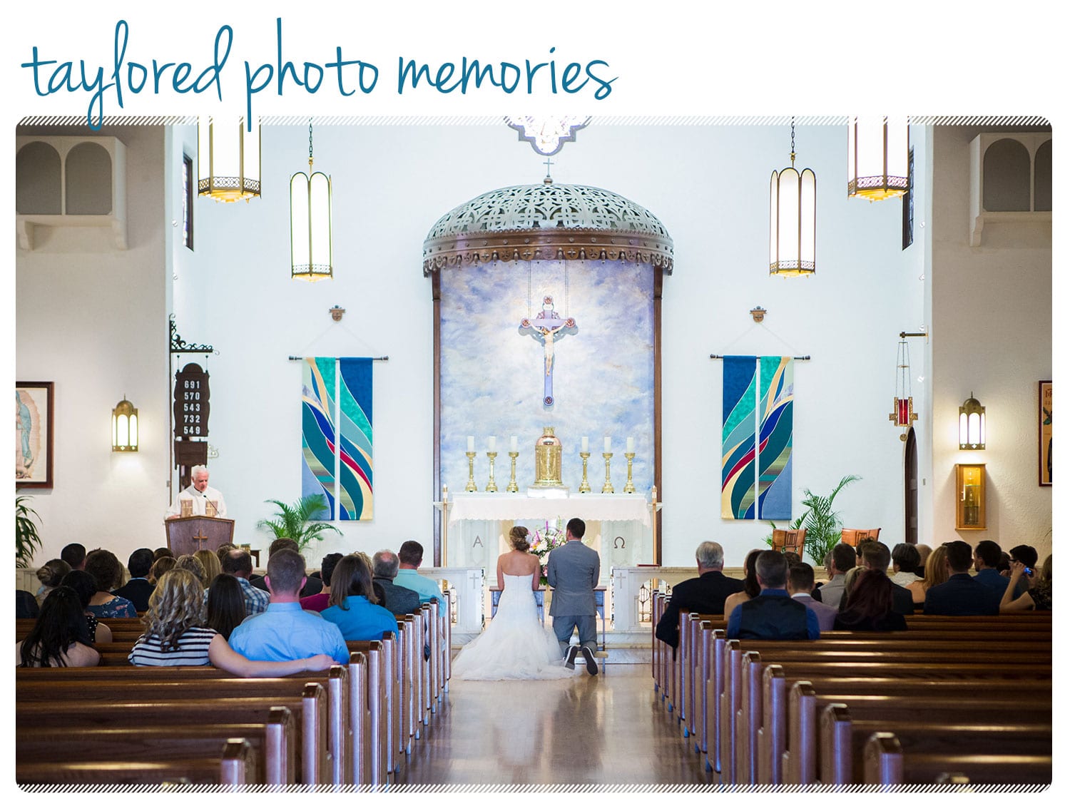 Catholic Wedding Ceremony in San Diego. Photos at Balboa Park & Mission Bay. Reception at Handerly Hotel