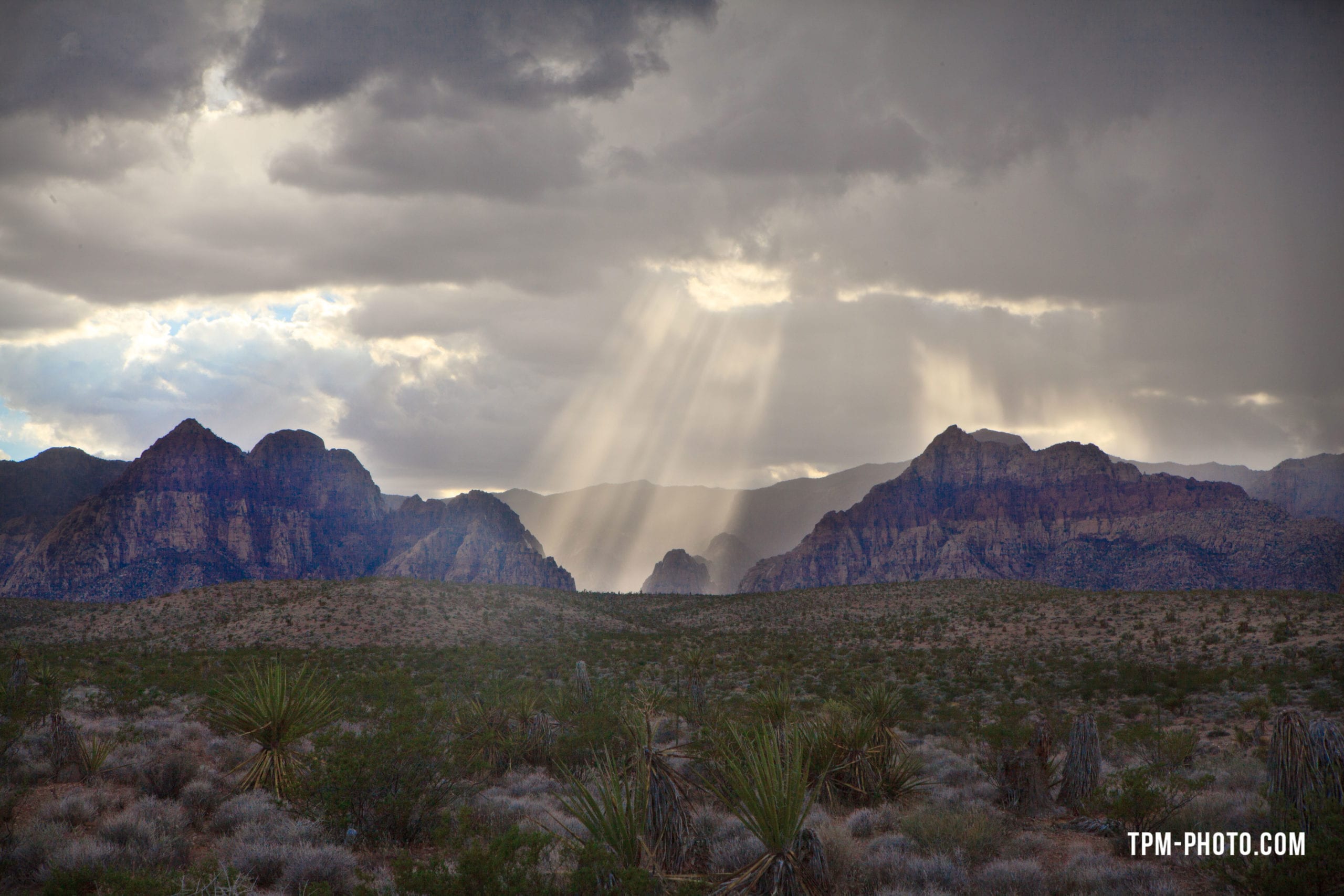 las vegas photographers, red rock rain shot